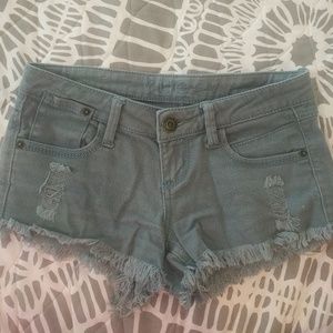 Distressed blue shorts rue 21